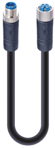 Sensor-Aktor Kabel, M12-Kabelstecker, gerade auf M12-Kabeldose, gerade, 5-polig, 5 m, PVC, schwarz, 10 A, 934853344
