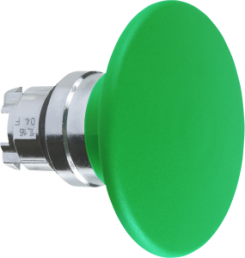 Drucktaster, tastend, Bund rund, grün, Frontring silber, Einbau-Ø 22 mm, ZB4BR3