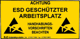 Hinweisschild, Text: ESD-geschützter Arbeitsplatz, (L x B) 73 x 120 mm, Vinyl, C-191 761