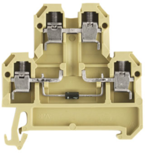 Mehrstock-Reihenklemme, Schraubanschluss, 0,5-4,0 mm², 5 mA, 1 kV, beige/gelb, 0210260000