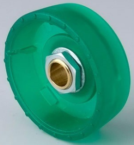 Drehknopf, 6.35 mm, Polycarbonat, grün, Ø 33 mm, H 14 mm, B8333635