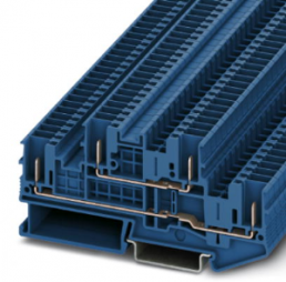 Doppelstockklemme, Zugfeder-/Steckanschluss, 0,08-4,0 mm², 22 A, 6 kV, blau, 3061512