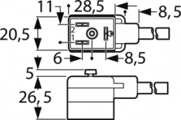 Sensor-Aktor Kabel, Ventilsteckverbinder DIN form B auf offenes Ende, 3-polig, 2 m, PVC, schwarz, 4 A, 12205