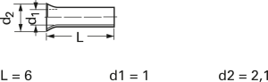 Unisolierte Aderendhülse, 0,5 mm², 6 mm lang, DIN 46228/1, silber, 440106.47