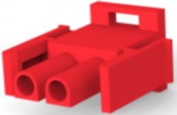 Steckergehäuse, 2-polig, RM 6.35 mm, gerade, rot, 1-480698-2