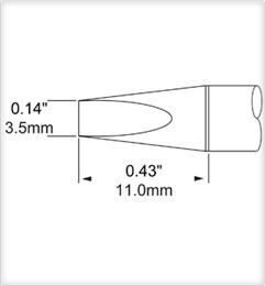 Lötspitze, Meißelform, (L x B) 11 x 3.5 mm, 421 °C, SFP-CH35