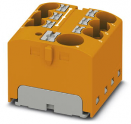 Verteilerblock, Push-in-Anschluss, 0,2-6,0 mm², 7-polig, 32 A, 6 kV, orange, 3273874