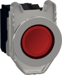 Drucktaster, beleuchtbar, Bund rund, rot, Frontring schwarz, Einbau-Ø 30.5 mm, XB4FW34B5