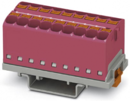 Verteilerblock, Push-in-Anschluss, 0,2-6,0 mm², 18-polig, 32 A, 6 kV, pink, 3273587