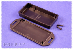 ABS Miniatur-Gehäuse, (L x B x H) 80 x 40 x 15 mm, schwarz (RAL 9005), IP54, 1551LFLBK