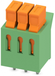 Leiterplattenklemme, 3-polig, RM 3.81 mm, 0,13-0,34 mm², 5 A, Schneidanschluss, grün, 1706183