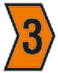 PVC Kabelmarkierer, Aufdruck "3", (L x B) 3.5 x 4.3 mm, max. Bündel-Ø 5 mm, orange, 515-02633
