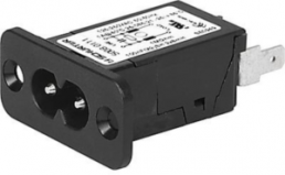 IEC-Stecker-C8, 50 bis 60 Hz, 1 A, 250 VAC, 8 mH, Flachstecker 4,8 mm, 5008.0111