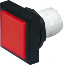 Leuchtvorsatz, beleuchtbar, Bund quadratisch, rot, Frontring schwarz, Einbau-Ø 16.2 mm, 1.65.124.551/1306