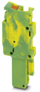 Stecker, Push-in-Anschluss, 0,14-4,0 mm², 1-polig, 24 A, 6 kV, gelb/grün, 3210088