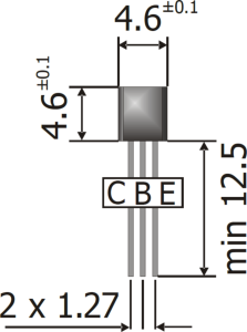 Bipolartransistor, NPN, 100 mA, 45 V, THT, TO-92, BC547BBK