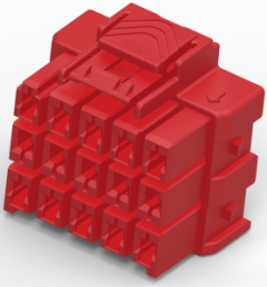 Steckergehäuse, 15-polig, RM 6 mm, gerade, rot, 6-1971876-7