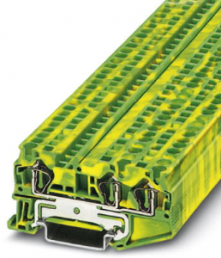 Schutzleiter-Reihenklemme, Federzuganschluss, 0,08-6,0 mm², 3-polig, 8 kV, gelb/grün, 3031416