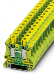 Schutzleiter-Reihenklemme, Schraubanschluss, 0,5-16 mm², 2-polig, 57 A, 8 kV, gelb/grün, 3044173