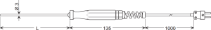 Tauchfühler, -65 bis 1000 °C, Thermoelement Typ K, GTF900-GE