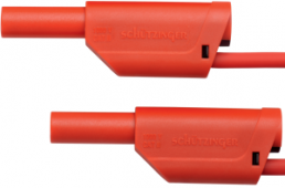 Messleitung mit (4 mm Stecker, gefedert, gerade) auf (4 mm Stecker, gefedert, gerade), 500 mm, rot, PVC, 1,0 mm², CAT II