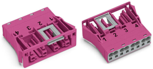 Buchse, 4-polig, Snap-in, Federklemmanschluss, 0,5-4,0 mm², pink, 770-784