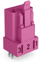 Stecker, 3-polig, pink, 890-893