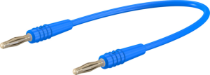 Messleitung mit (2 mm Stecker, gefedert, gerade) auf (2 mm Stecker, gefedert, gerade), 300 mm, blau, PVC, 0,5 mm²