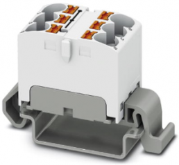 Verteilerblock, Push-in-Anschluss, 0,2-6,0 mm², 6-polig, 32 A, 6 kV, weiß, 3273670
