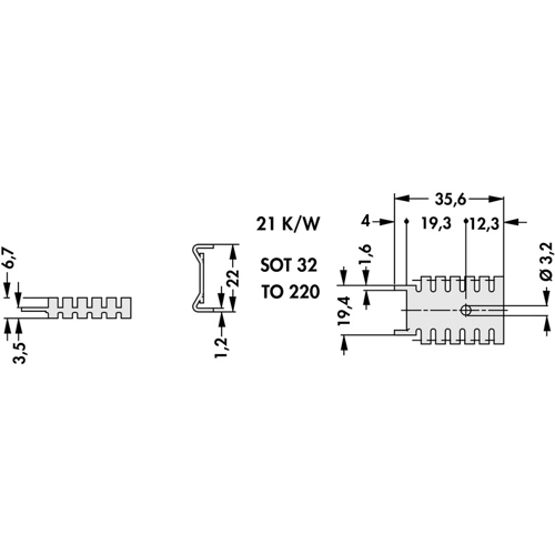 FK 218 32 SA Fischer Elektronik Kühlkörper Bild 3