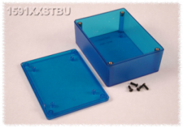 ABS Gehäuse, (L x B x H) 109 x 81 x 41 mm, blau/transparent, IP54, 1591XXSTBU