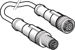 Sensor-Aktor Kabel, M12-Kabelstecker, gerade auf M12-Kabeldose, gerade, 3-polig, 1 m, PUR, 4 A, XZCR1511040A1
