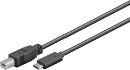USB 2.0 Adapterleitung, USB Stecker Typ C auf USB Stecker Typ B, 1 m, schwarz