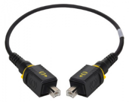 USB 2.0 Verbindungskabel, PushPull (V4) Typ B auf PushPull (V4) Typ B, 2 m, schwarz
