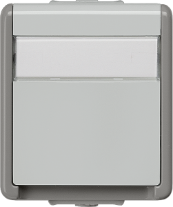 SCHUKO-Steckdose mit Schriftfeld, grau, 16 A/250 V, Deutschland, IP20, 5UB4718