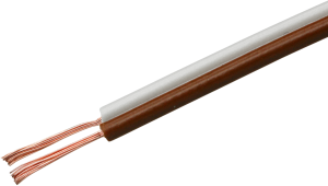PVC Flachleitung, trennbar, 2 x 0,14 mm², weiß/braun
