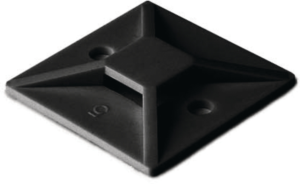 Befestigungssockel, Polyamid, schwarz, selbstklebend, (L x B x H) 38 x 38 x 6.4 mm