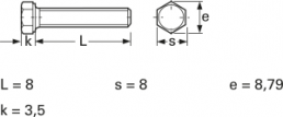 Sechskantschraube, Außensechskant, M5, 8 mm, Stahl, verzinkt, DIN 933/ISO 4017