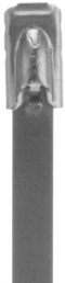 Kabelbinder, lösbar, Edelstahl, (L x B) 362 x 4.6 mm, Bündel-Ø 12.7 bis 102 mm, natur, UV-beständig, -60 bis 538 °C