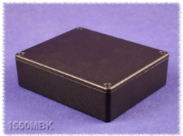 Aluminium Druckgussgehäuse, (L x B x H) 120 x 100 x 31 mm, schwarz (RAL 9005), IP54, 1550MBK