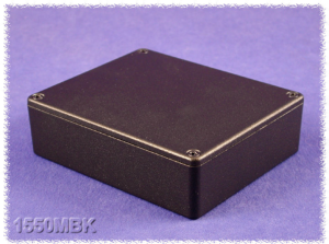 Aluminium Druckgussgehäuse, (L x B x H) 120 x 100 x 31 mm, schwarz (RAL 9005), IP54, 1550MBK