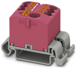 Verteilerblock, Push-in-Anschluss, 0,14-4,0 mm², 7-polig, 24 A, 8 kV, pink, 3273215