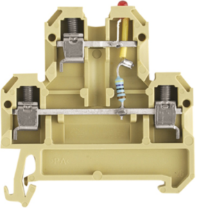 Mehrstock-Reihenklemme, Schraubanschluss, 0,5-4,0 mm², 10 mA, 1 kV, beige/gelb, 0395460000
