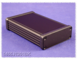 Aluminium-Druckguss Gehäuse, (L x B x H) 120 x 78 x 27 mm, schwarz (RAL 9005), IP54, 1455J1201BK