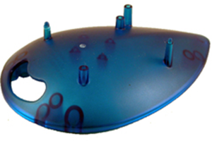 ABS Gehäuse-Plattform, (L x B x H) 145 x 100 x 33 mm, blau/transparent, 1593HAMEGG2TBU