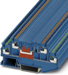 Durchgangsklemme, Push-in-Anschluss, 0,14-1,5 mm², 4-polig, 9 A, 6 kV, blau, 3210357