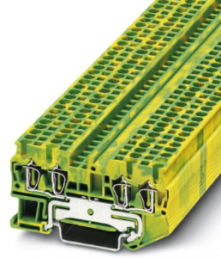 Schutzleiter-Reihenklemme, Federzuganschluss, 0,08-4,0 mm², 4-polig, 8 kV, gelb/grün, 3031322