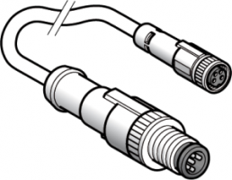 Sensor-Aktor Kabel, M12-Kabelstecker, gerade auf M8-Kabeldose, gerade, 3-polig, 1 m, PUR, 4 A, XZCR1509040H1
