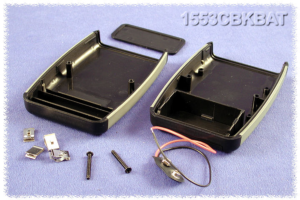ABS Handgehäuse, (L x B x H) 117 x 79 x 33 mm, schwarz (RAL 9005), IP54, 1553CBKBAT
