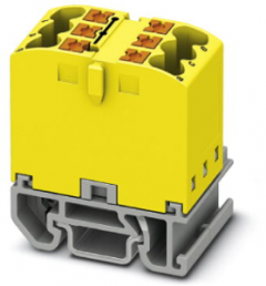 Verteilerblock, Push-in-Anschluss, 0,14-4,0 mm², 6-polig, 24 A, 8 kV, gelb, 3274106